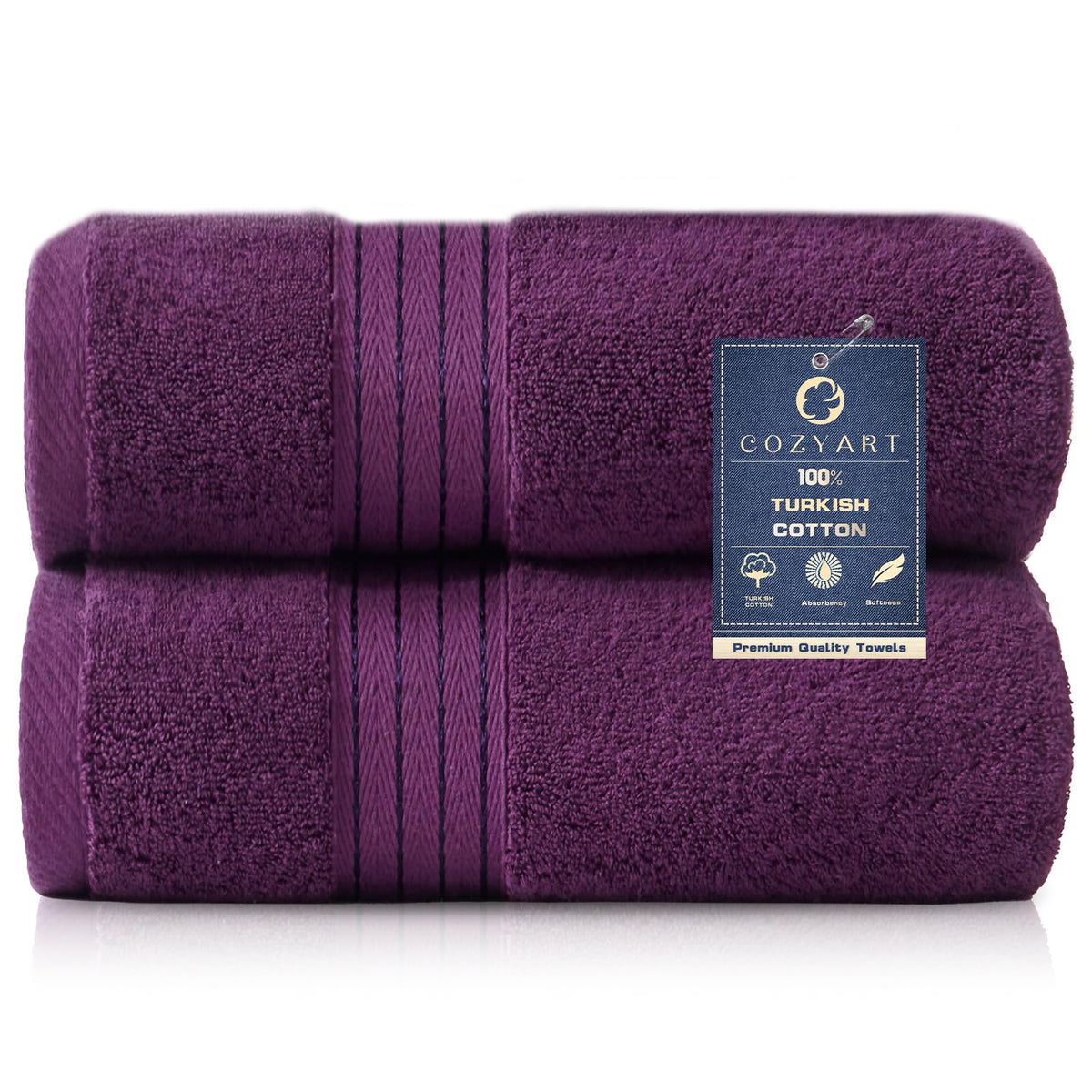 COZYART Luxury Bath Towel Set 6 Pcs, Burnt Orange 100% Turkish Cotton
