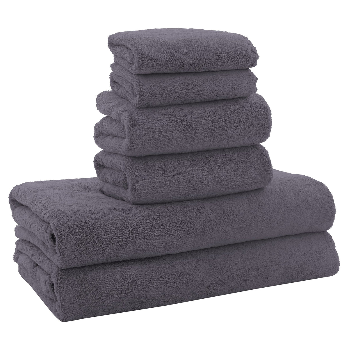 MOONQUEEN Ultra Soft Towel Set - Quick Drying - 2 Bath Towels 2 Hand Towels 2 Washcloths - Microfiber Coral Velvet Highly Absorbent Towel for Fitness, Bathroom, Sports, Yoga, Travel (Pink, 6 Pcs)