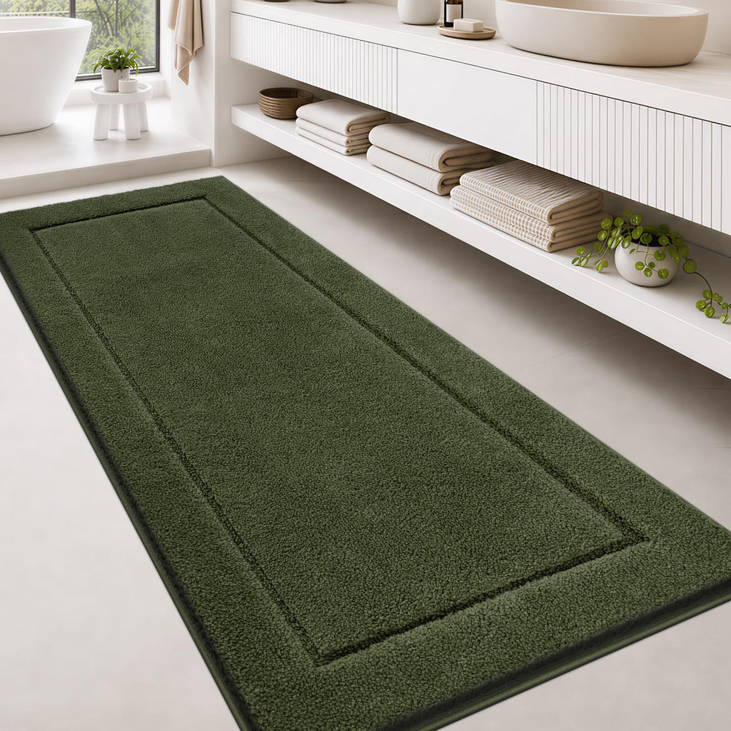 anllugs Bathroom Rugs, Non-Slip Bath Runner Rugs, 30" x 84", Beige