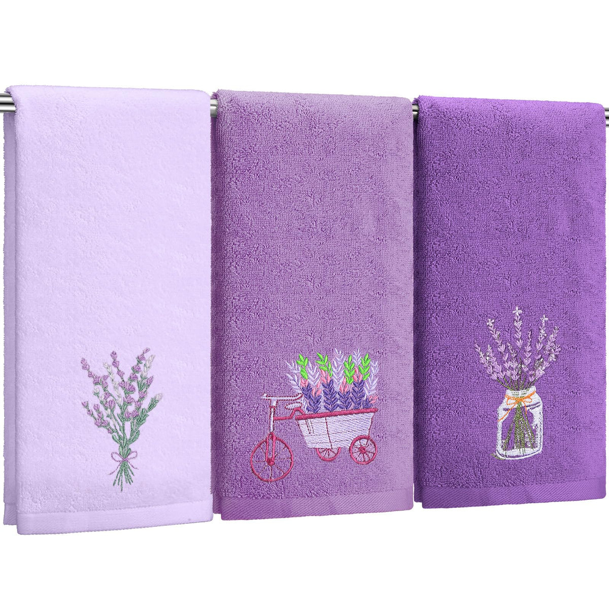 Tingjoo 3 Pcs Eucalyptus Leaves Hand Towels Farmhouse Fingertip Bath Towels