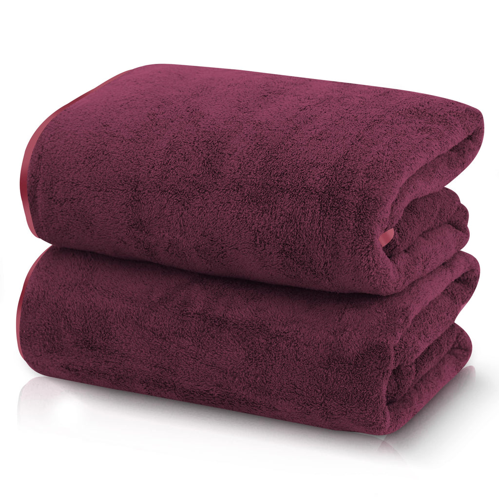 TENSTARS Luxury Silk Hemming Towel Set - Light Thin Quick Drying - 2 Bath Towels 2 Hand Towels 2 Washcloths - Ultra Soft Microfiber, for Bath Fitness, Sports, Yoga, Travel (Dark Grey 6 Pieces)