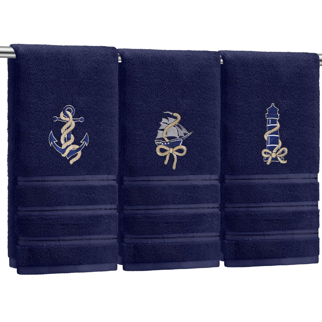 Hahafelt 3 Pack Boho Leaves Hand Towels for Bathroom, 100% Cotton