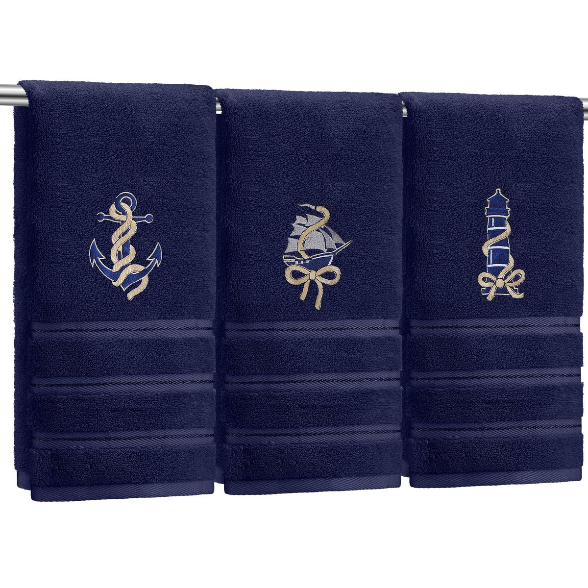 Hahafelt 3 Pack Boho Leaves Hand Towels for Bathroom, 100% Cotton