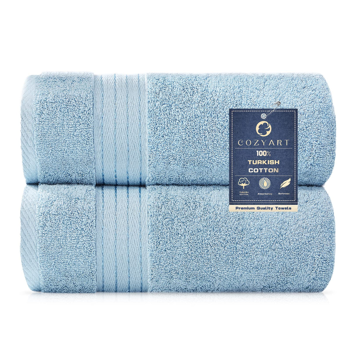 COZYART Luxury Bath Towel Set 6 Pcs, Burnt Orange 100% Turkish Cotton