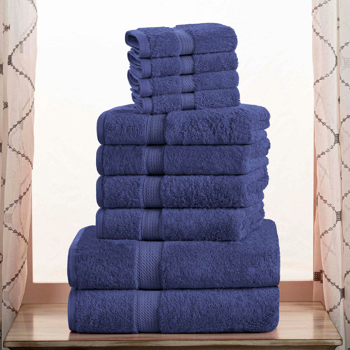 SUPERIOR Egyptian Cotton Plush & Absorbent, Hand Towel Set of 4, Cream