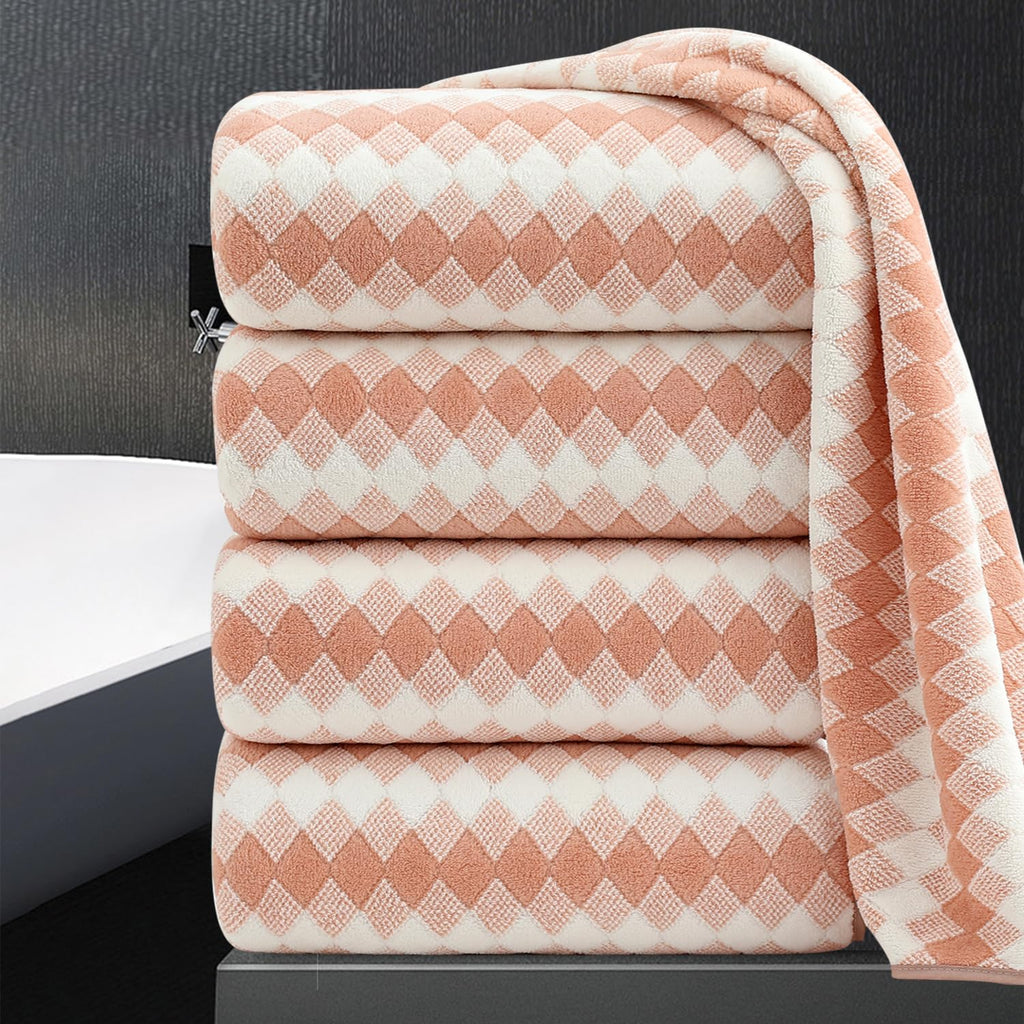 8 Piece Bathroom Towel Set Black White|2 Oversized Large Bath Towels Sheet,2 Hand Towels,4 Washcloths| 600GSM Soft Towel Set for Bathroom Hotel,Highly Absorbent Quick Dry Bath Towel Collections