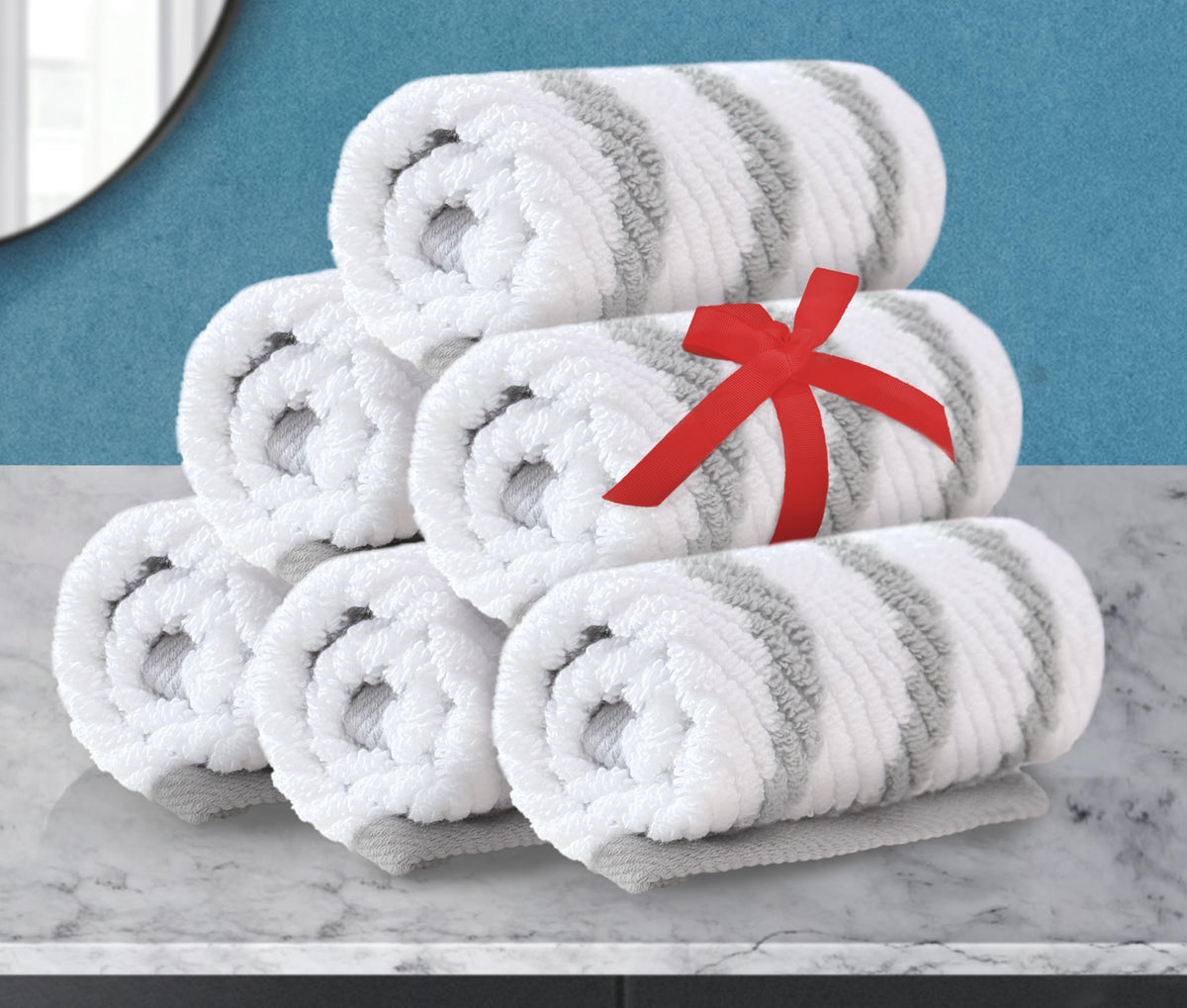 VOOVA & MOVAS Hand Towels for Barthroom, 18x28 in, Soft, Deep Turquoise