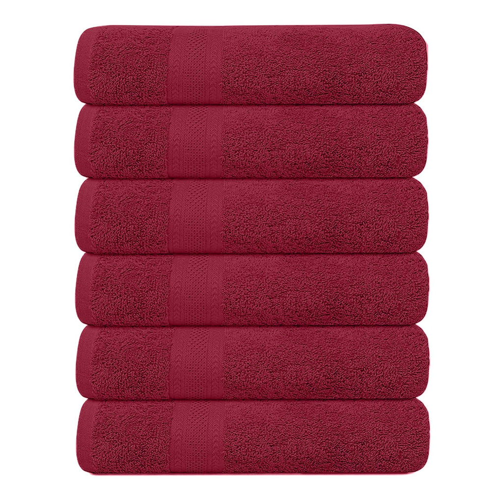 KAHAF COLLECTION 6 Pack Bath Towels Set (27 x 54 Inches) 100% Ring Spun Cotton, Lightweight, Quick Dry, Highly Absorbent Towels Multicolor, (27x54) Inches