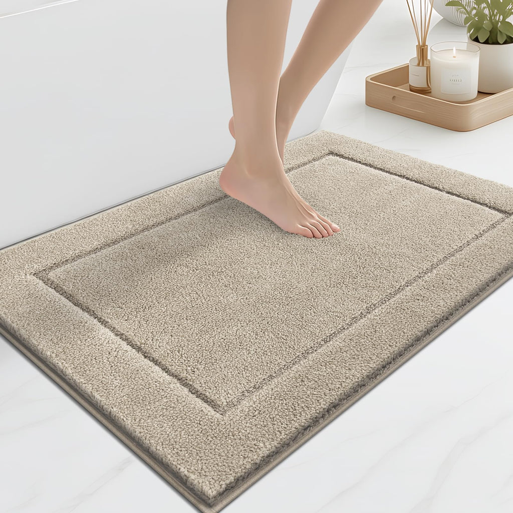 anllugs Bathroom Rugs, Non-Slip Bath Runner Rugs, 30" x 84", Beige