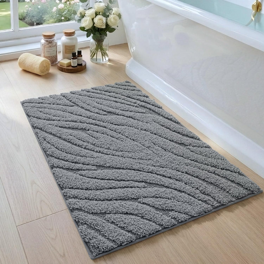 DEXI Bathroom Rugs Non Slip Washable, 36x24 Quick Dry Bath Mat, White