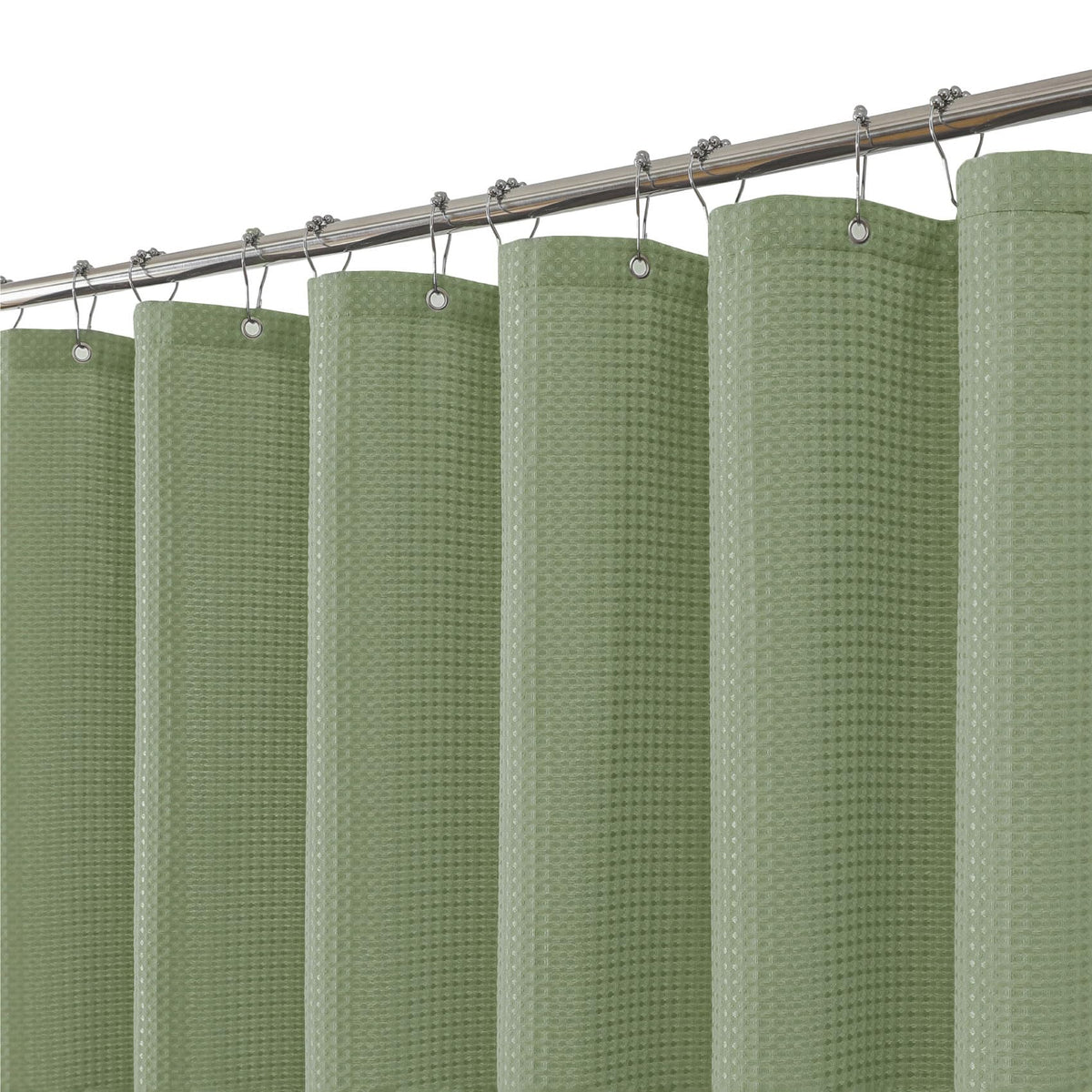 256GSM Grey Waffle Textured Shower Curtain, 72x72 Inch