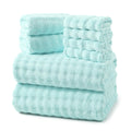 REDKISS Soft Bath Towel Sets 8-Piece, Microfiber Quick Dry & Absorbent, 35x70 in Large Bath Sheet 14x30 in Hand Towel, 12x12 in Washcloth, Pink Bathroom Towel Set