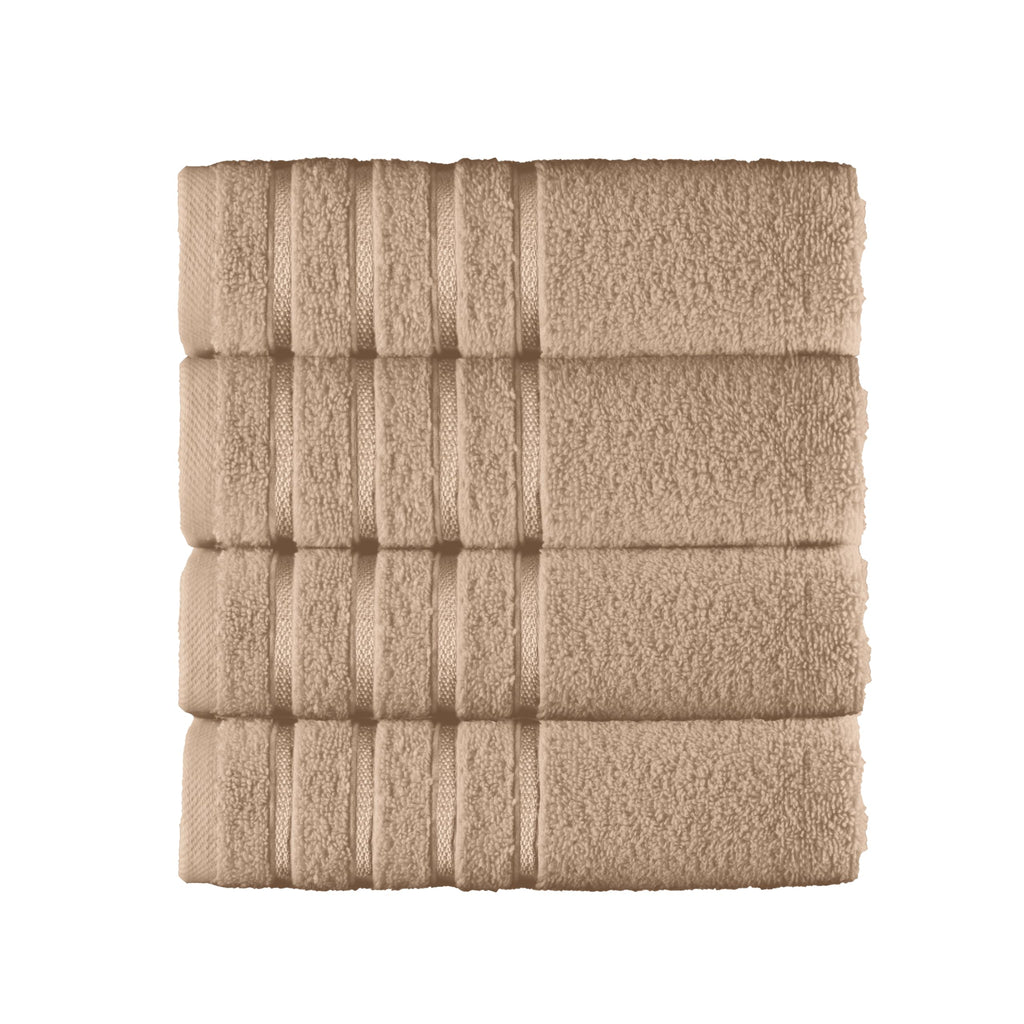 Elegant Comfort 4 Lines Viscose Stripe 6-Piece Premium Towel Set - 100% Turkish Cotton High Absorbent Luxury Bathroom Towels – Includes 2 Washcloths, 2 Hand Towels and 2 Bath Towels Set, Gold