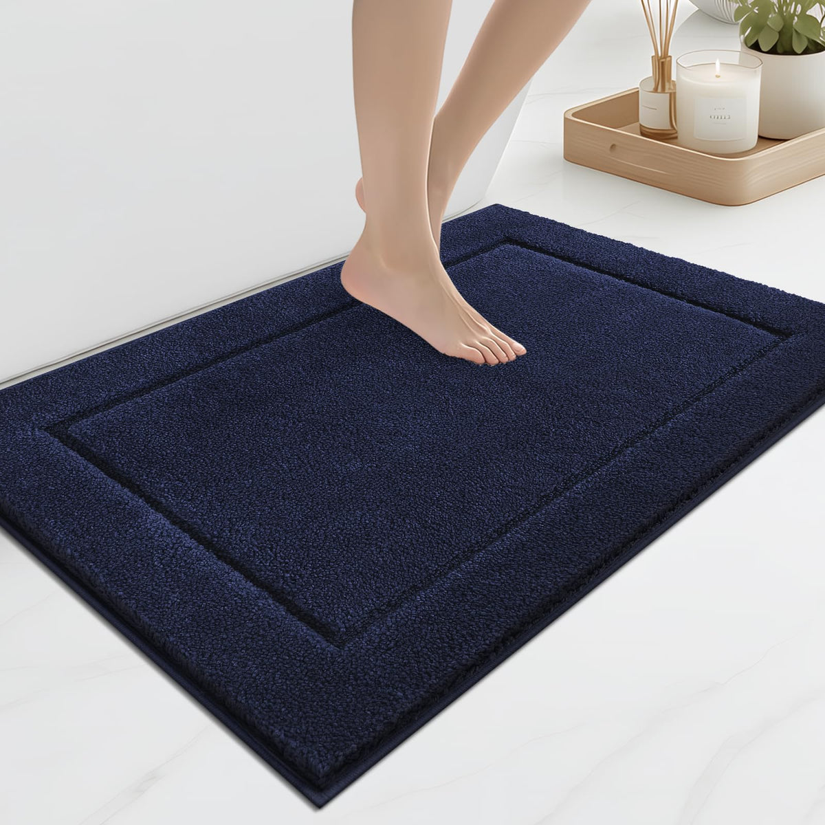 anllugs Bathroom Rugs, Non-Slip Bath Runner Rugs, 30" x 84", Beige