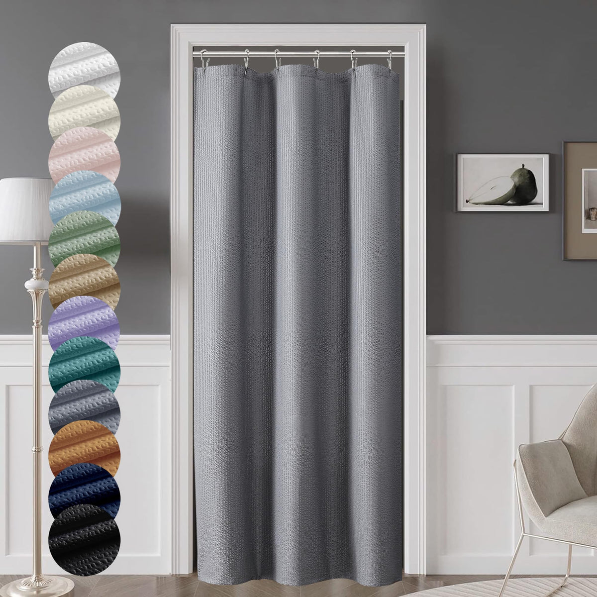 OVZME Berry Cute Shower Curtain, Embossed Textured Fabric Shower Curtain for Bathroom - Soft Cloth & Hotel Spa Luxury, Water Repellent, Machine Washable Shower Curtain, 72X72, Lemon Yellow