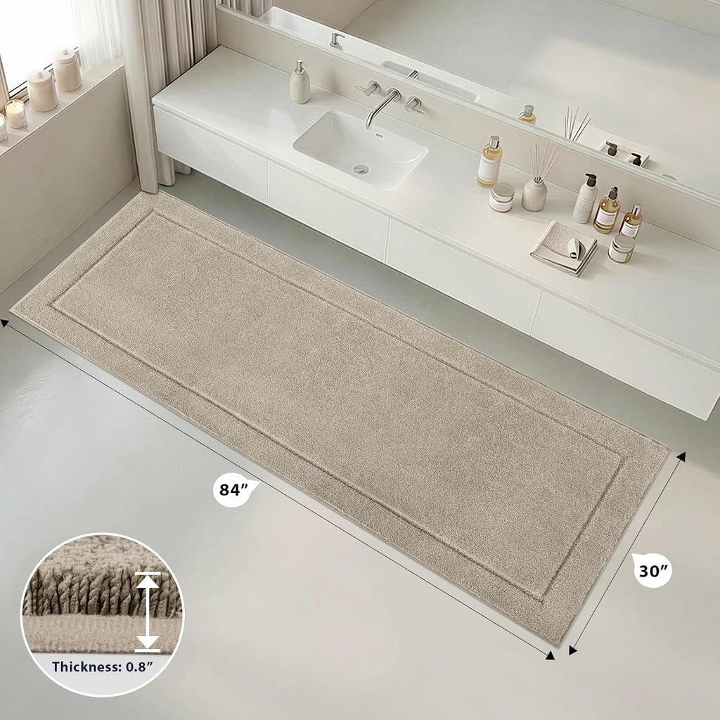 anllugs Bathroom Rugs, Non-Slip Bath Runner Rugs, 30" x 84", Beige