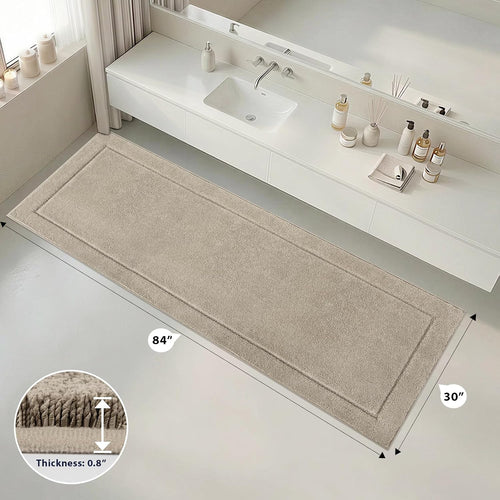 anllugs Bathroom Rugs, Non-Slip Bath Runner Rugs, 30" x 84", Beige