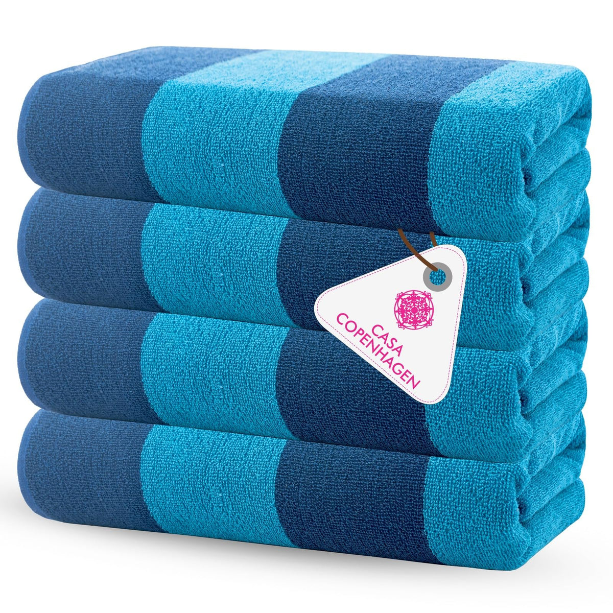 CASA COPENHAGEN 6pcs Bathroom Towel Gift Set, 600GSM, Dark Black