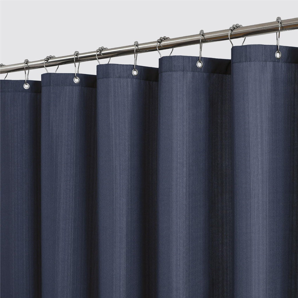 2-in-1 Waterproof Textured Fabric Shower Curtain, 72W x 72L, Cream