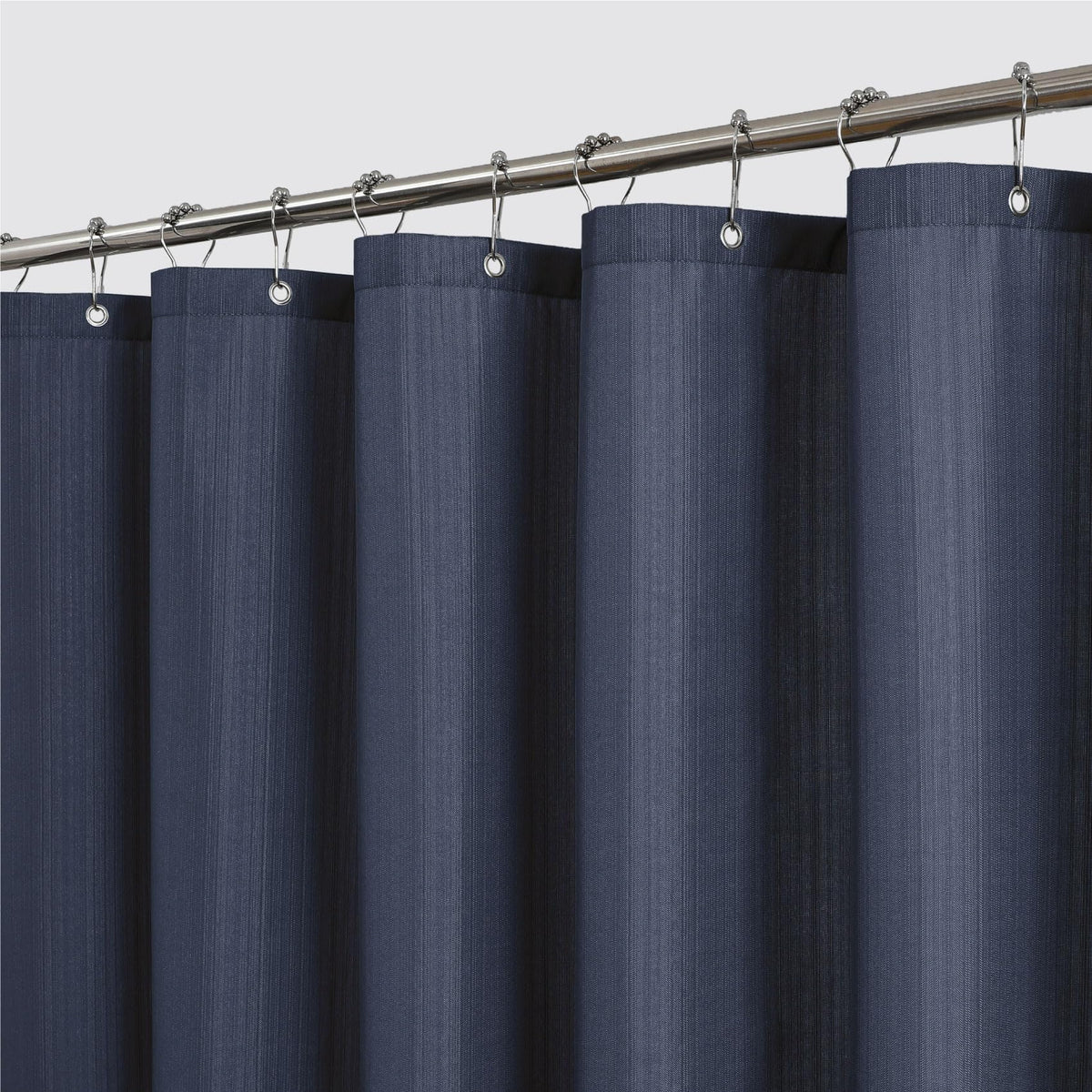 2-in-1 Waterproof Textured Fabric Shower Curtain, 72W x 72L, Cream