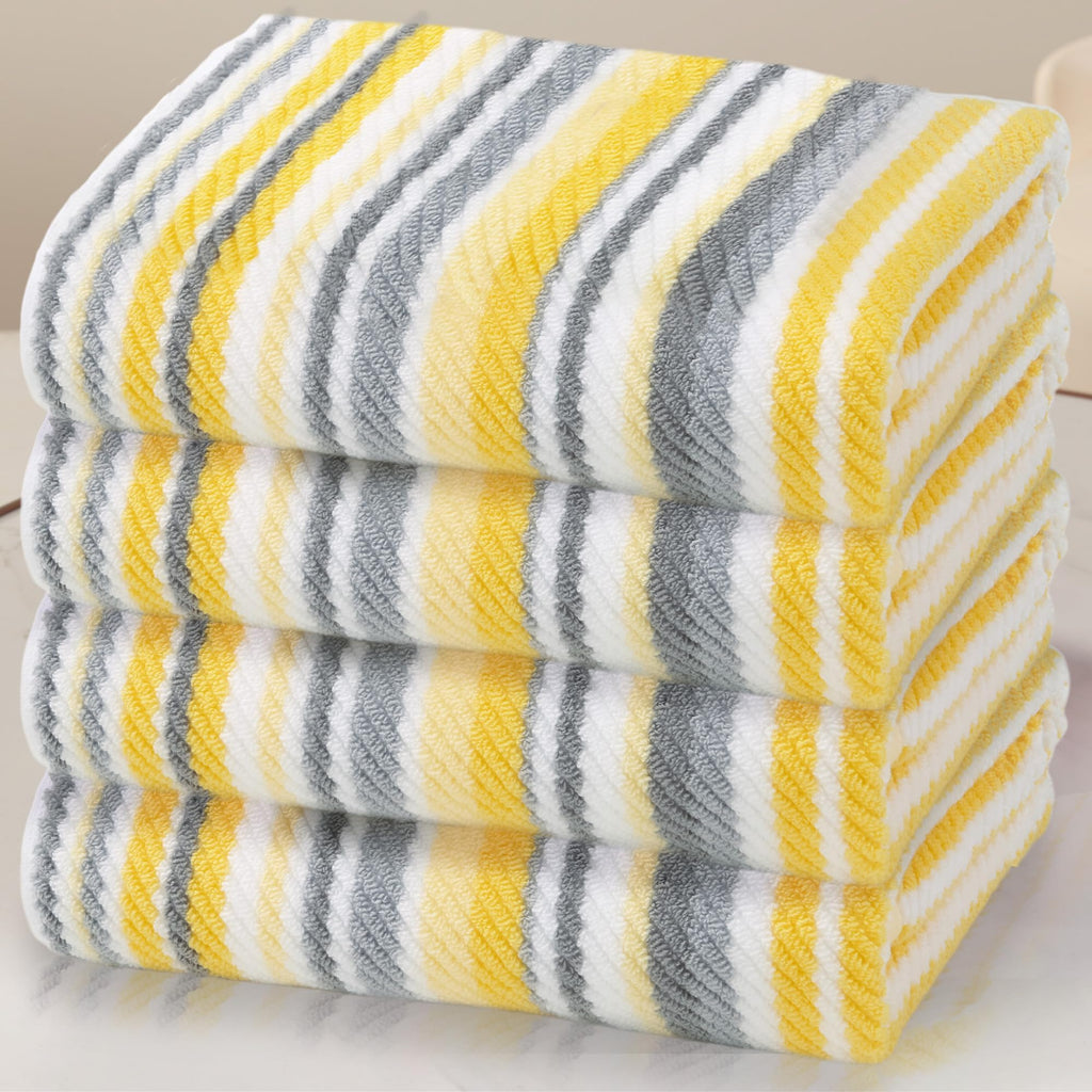 VOOVA & MOVAS Hand Towels, Cotton, Soft, Thick, 16x27 in, Tan Gray Beige