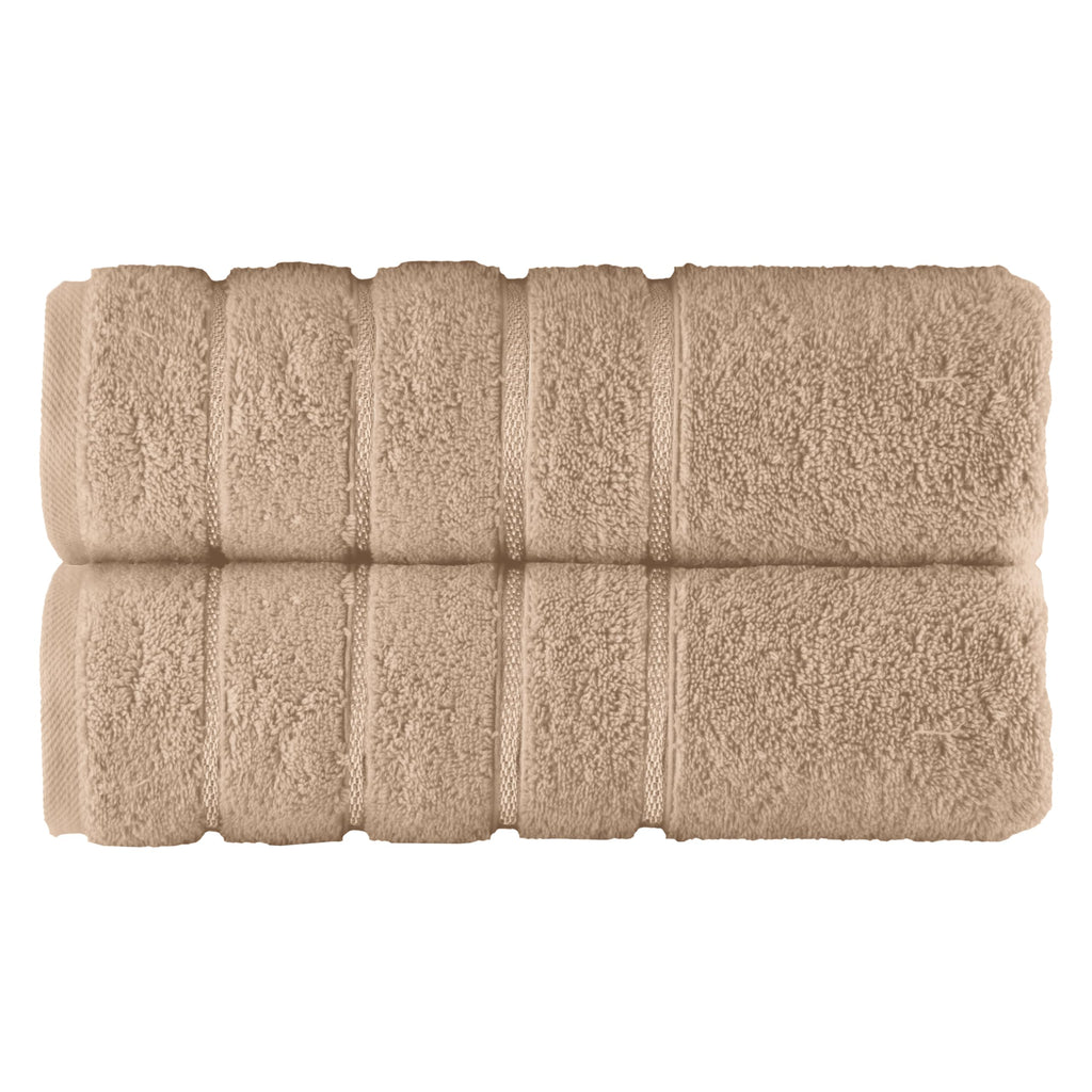 Elegant Comfort 4 Lines Viscose Stripe 6-Piece Premium Towel Set - 100% Turkish Cotton High Absorbent Luxury Bathroom Towels – Includes 2 Washcloths, 2 Hand Towels and 2 Bath Towels Set, Gold