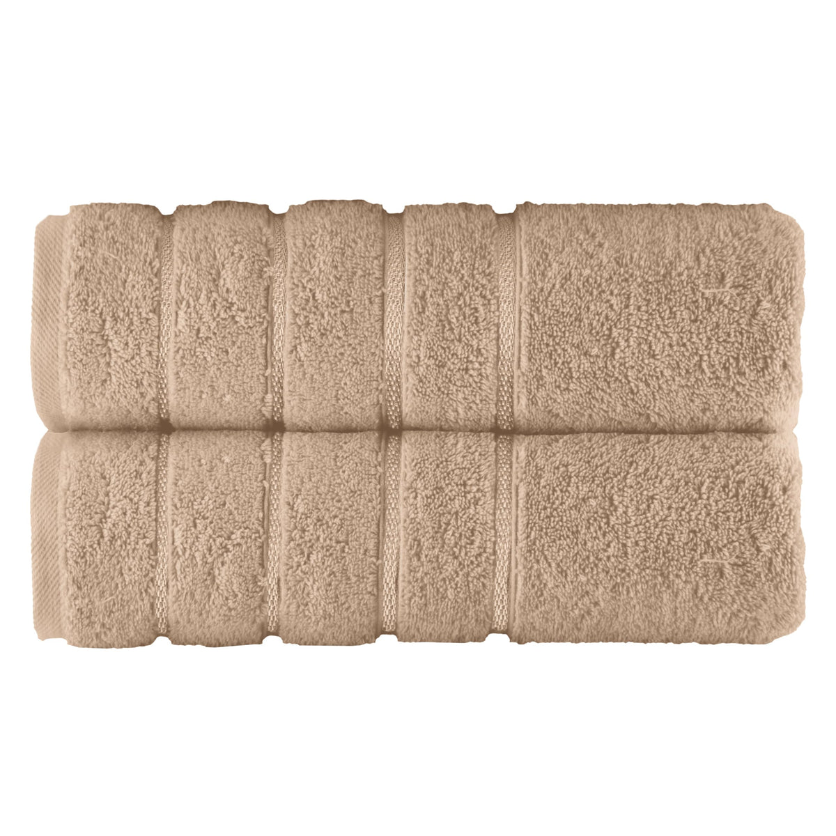 Elegant Comfort 4 Lines Viscose Stripe 6-Piece Premium Towel Set - 100% Turkish Cotton High Absorbent Luxury Bathroom Towels – Includes 2 Washcloths, 2 Hand Towels and 2 Bath Towels Set, Gold