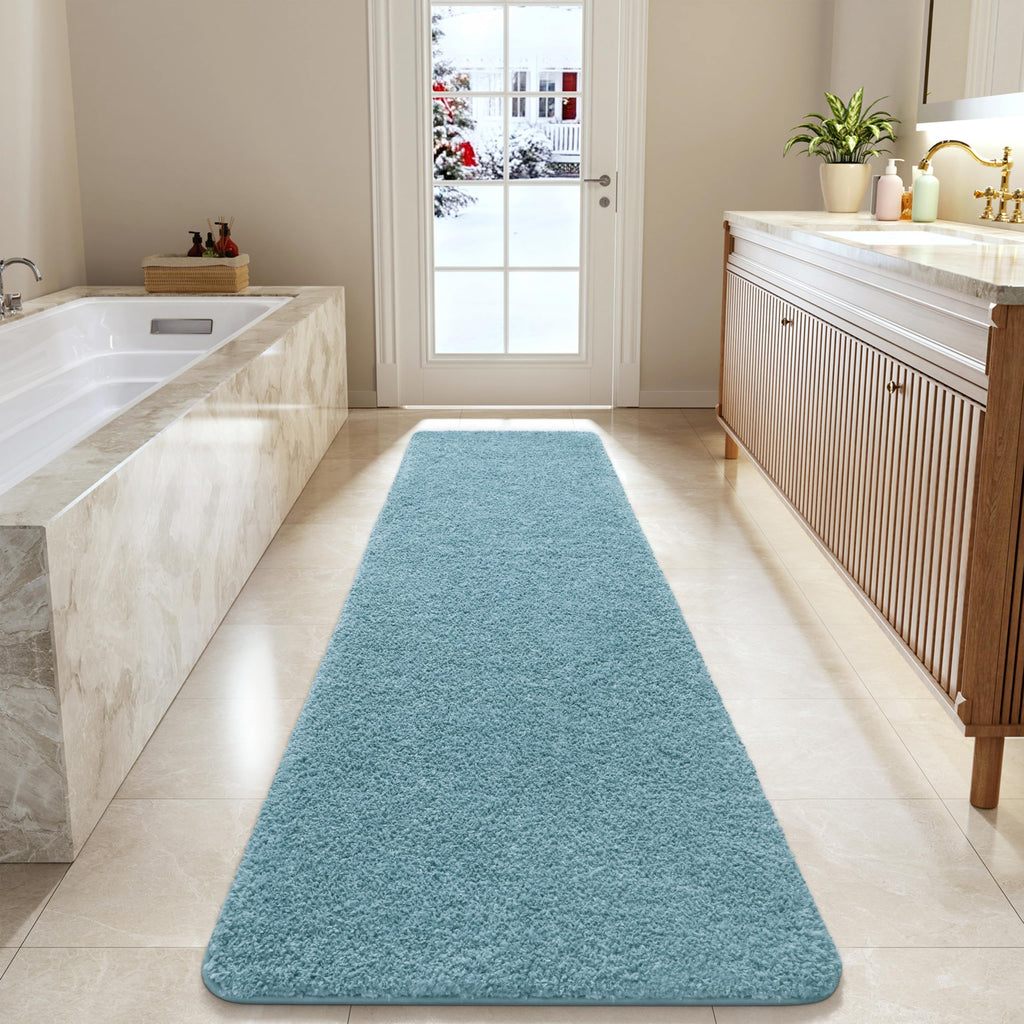 LOCHAS Bathroom Rug Runner 24x60 Inch, Bath Rugs Non Slip, Grey
