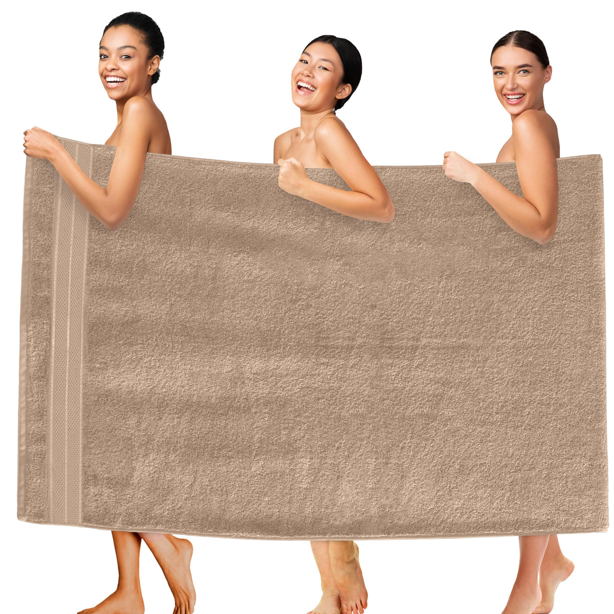 Elegant Comfort Luxury 6-Piece Towel Set, Premium Soft 100% Turkish Cotton, Three Line Popcorn Design 2 Bath Towels, 2 Hand Towels and 2 Washcloths Towel Set-Quick-Drying and Absorbent, Vibrant Orange