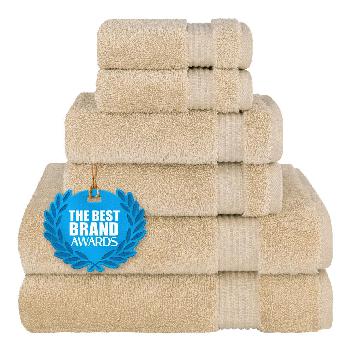 Cotton Paradise 100% Cotton Turkish Towel Set, Soft Absorbent Quick Dry, 6 Piece Towel Set, Navy Blue