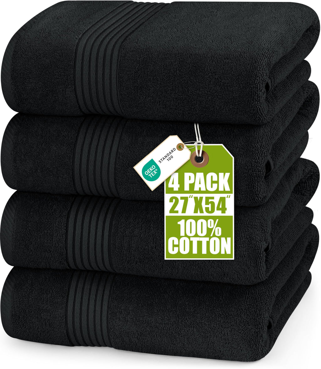 Utopia Towels Luxurious Bath Towels Set, 27x54 in, 4 Pack, Soft, White