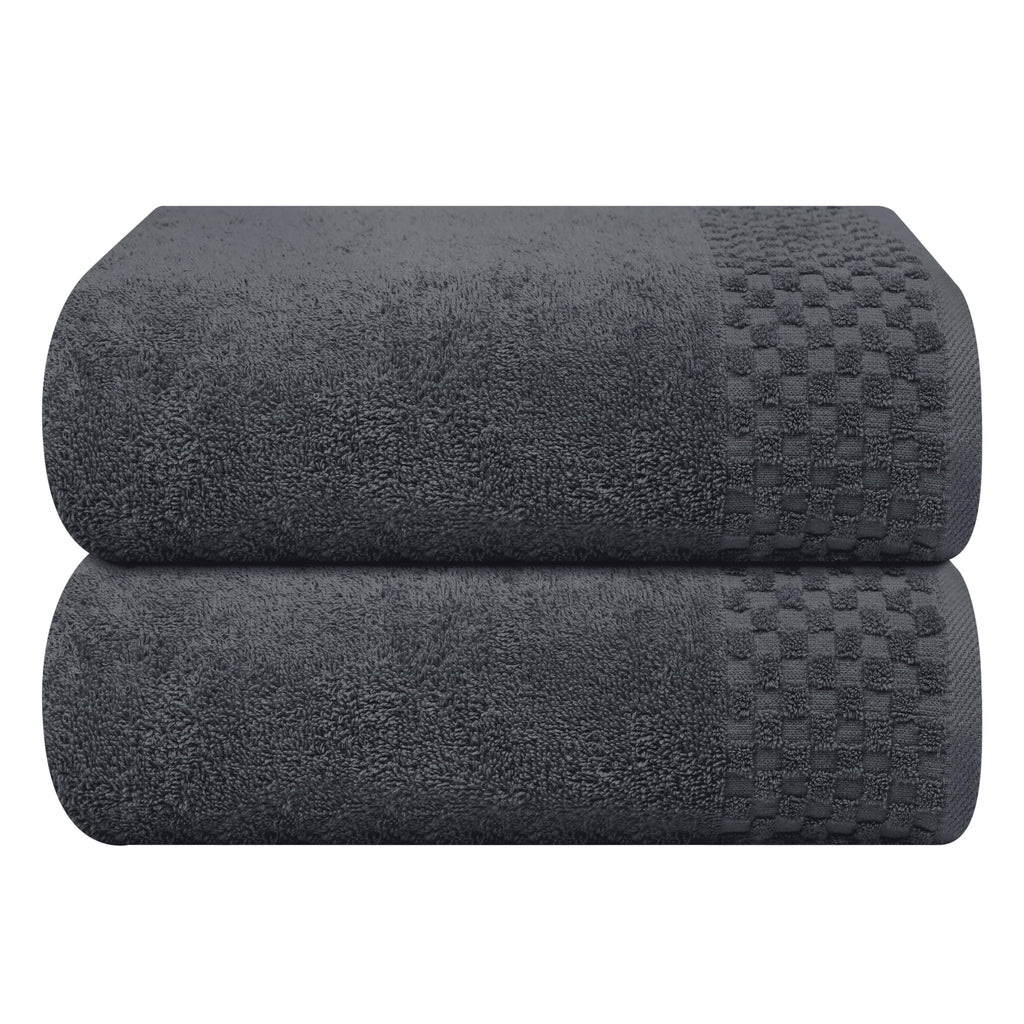 MyOwn Premium Cotton 6 Pack Towel Set for Bathroom, Contains 2 Bath Towels 28x55 inch, 2 Hand Towels 16x24 inch & 2 Wash Coths 12x12 inch, Ideal Everyday use, Compact & Lightweight - Black
