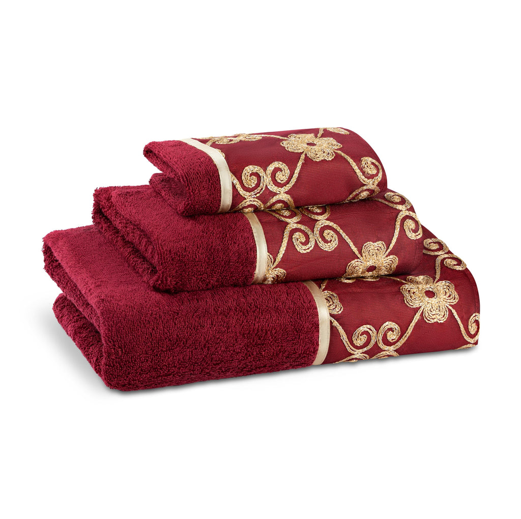 Zahari Home Spindle Modern Bathroom Towel Set - 3 Piece Bath, Hand, and Wash Towels - Classic Luxury Contemporary Decor - Beautiful Gold Unique Design Bath Ensemble