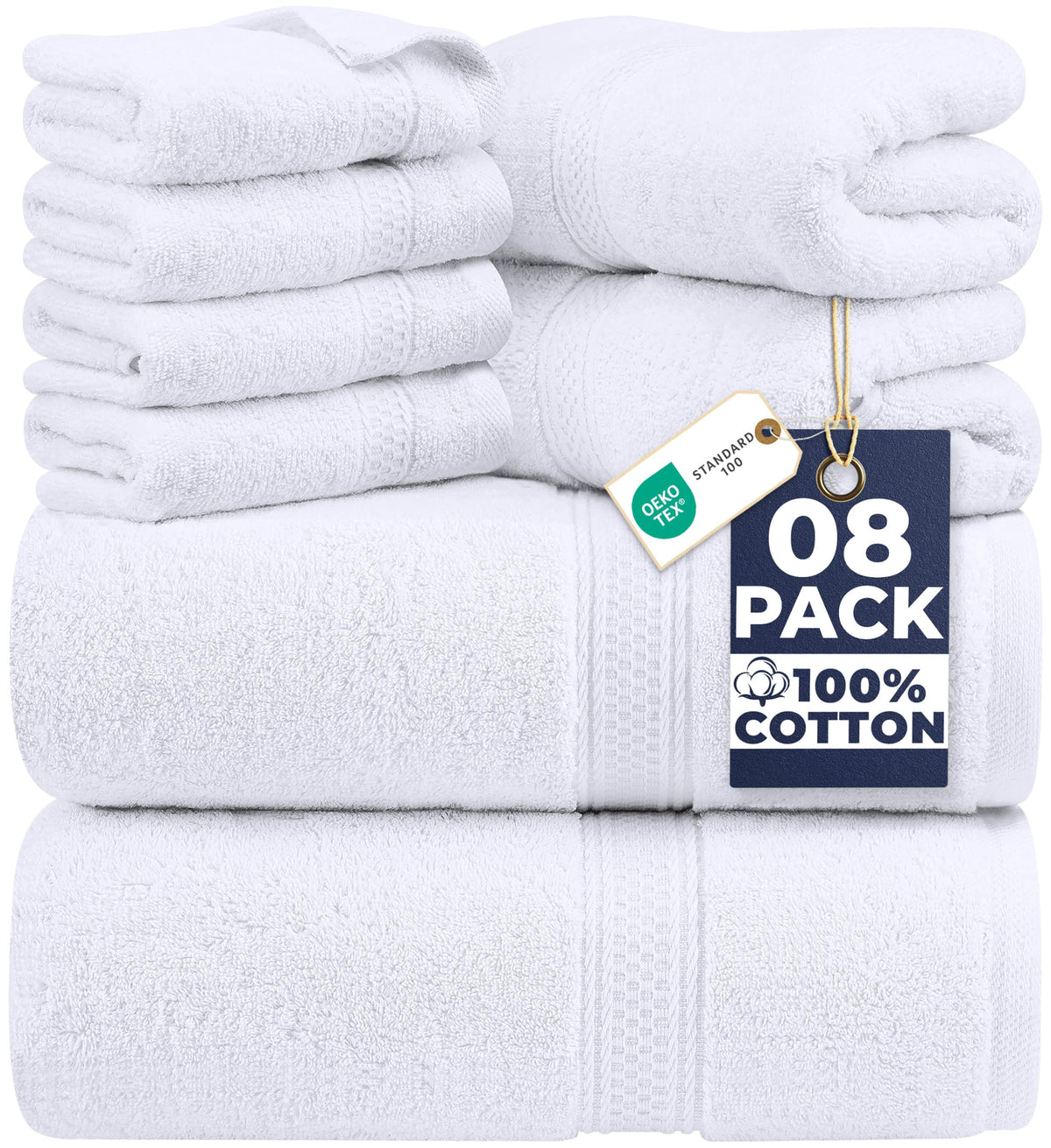 Utopia Towels 8 Piece Majestic Plush Luxury Towel Set, Cotton, Sage Green