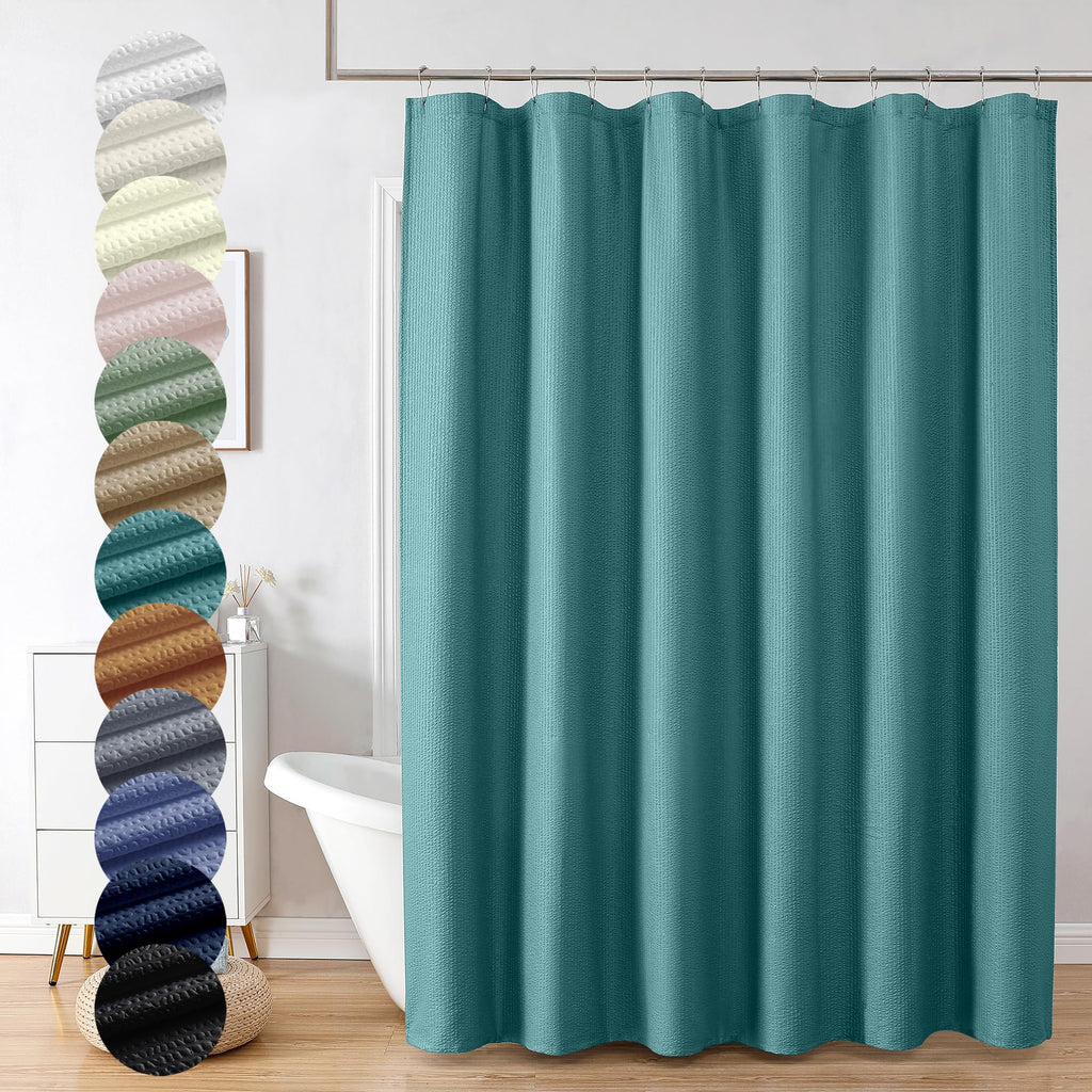 OVZME Berry Cute Shower Curtain, Embossed Textured Fabric Shower Curtain for Bathroom - Soft Cloth & Hotel Spa Luxury, Water Repellent, Machine Washable Shower Curtain, 72X72, Lemon Yellow