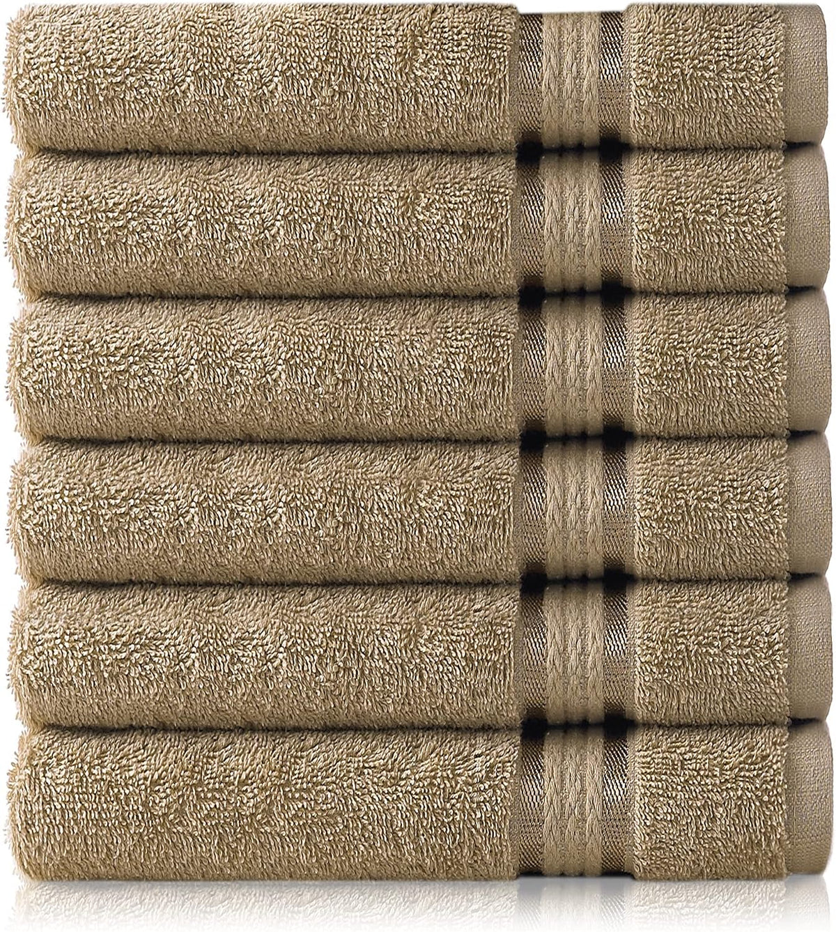 COTTON CRAFT Ultra Soft Hand Towels - 6 Pack 100% Ringspun Cotton Towel Set