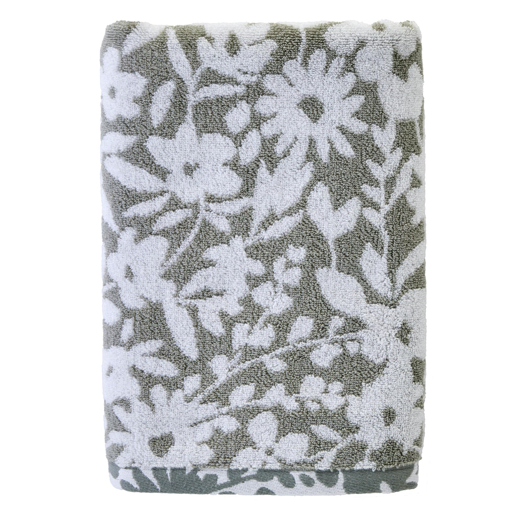 SKL Home Distressed Leaves Hand Towel Set-2pc, Turkish Cotton, Denim Blue