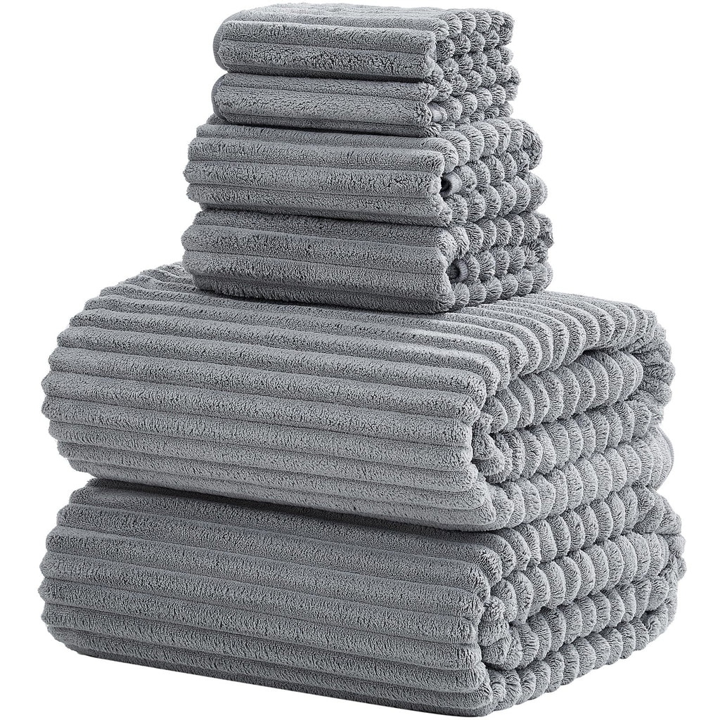6 PC Bath Towel Set, 40"x80" Oversized Bath Sheets, Olive Green