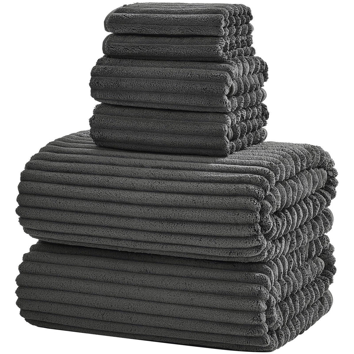 6 PC Bath Towel Set, 40"x80" Oversized Bath Sheets, Olive Green