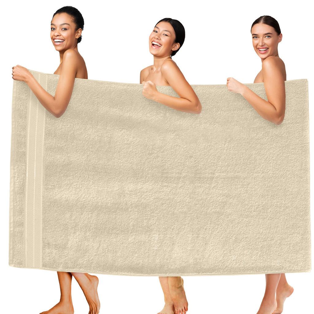 Elegant Comfort Luxury 6-Piece Towel Set, Premium Soft 100% Turkish Cotton, Three Line Popcorn Design 2 Bath Towels, 2 Hand Towels and 2 Washcloths Towel Set-Quick-Drying and Absorbent, Vibrant Orange