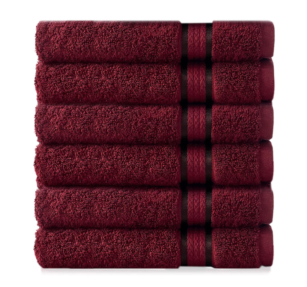 COTTON CRAFT Ultra Soft Hand Towels - 6 Pack 100% Ringspun Cotton Towel Set