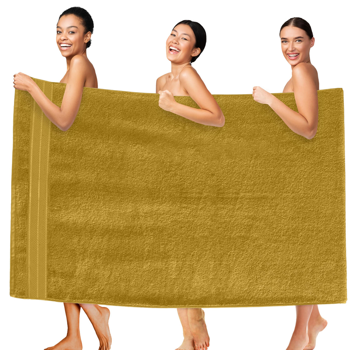 Elegant Comfort Luxury 6-Piece Towel Set, Premium Soft 100% Turkish Cotton, Three Line Popcorn Design 2 Bath Towels, 2 Hand Towels and 2 Washcloths Towel Set-Quick-Drying and Absorbent, Vibrant Orange