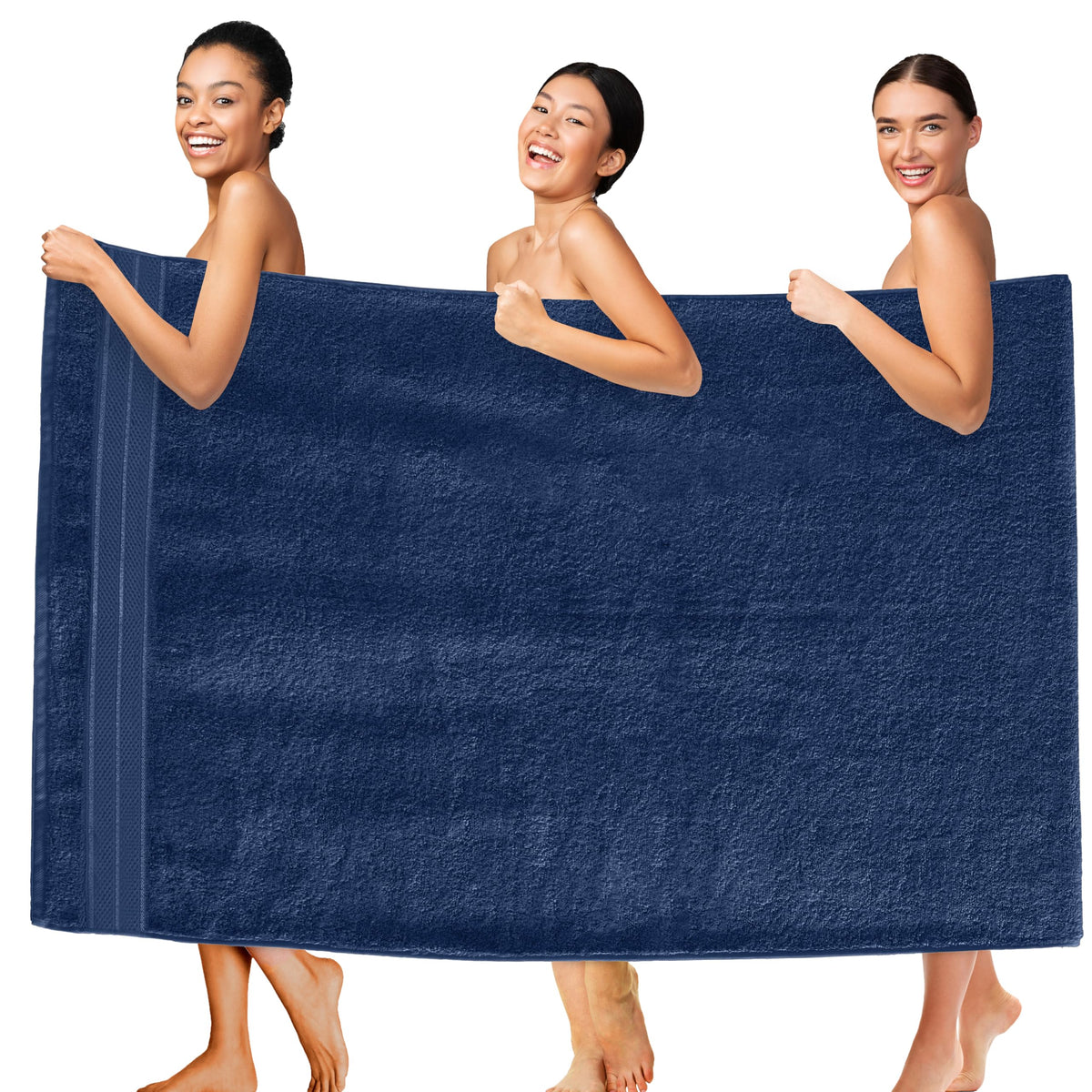 Elegant Comfort Luxury 6-Piece Towel Set, Premium Soft 100% Turkish Cotton, Three Line Popcorn Design 2 Bath Towels, 2 Hand Towels and 2 Washcloths Towel Set-Quick-Drying and Absorbent, Vibrant Orange