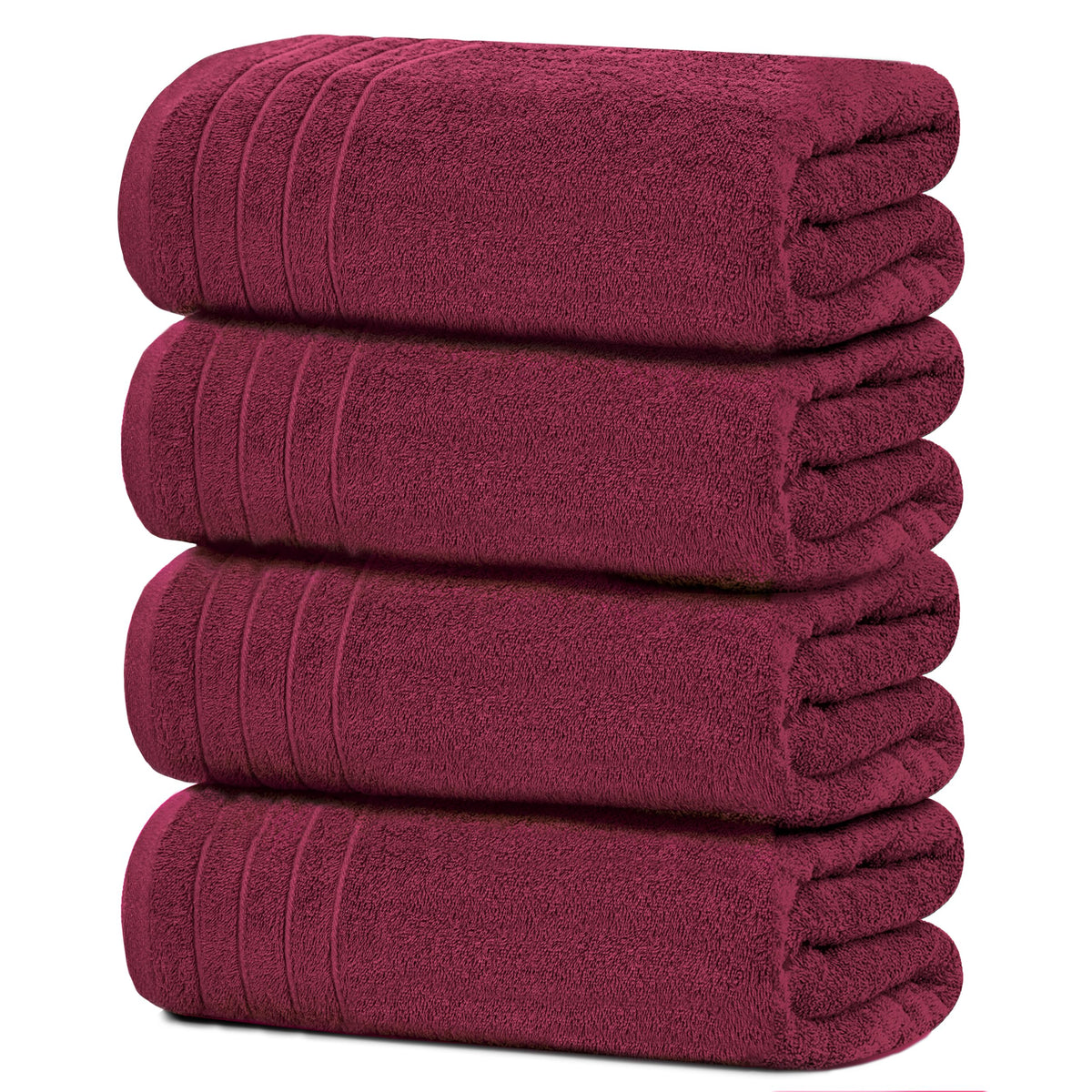 Tens Towels 4 Piece Extra Large Bath Towels 30 x 60 Inches, Beige