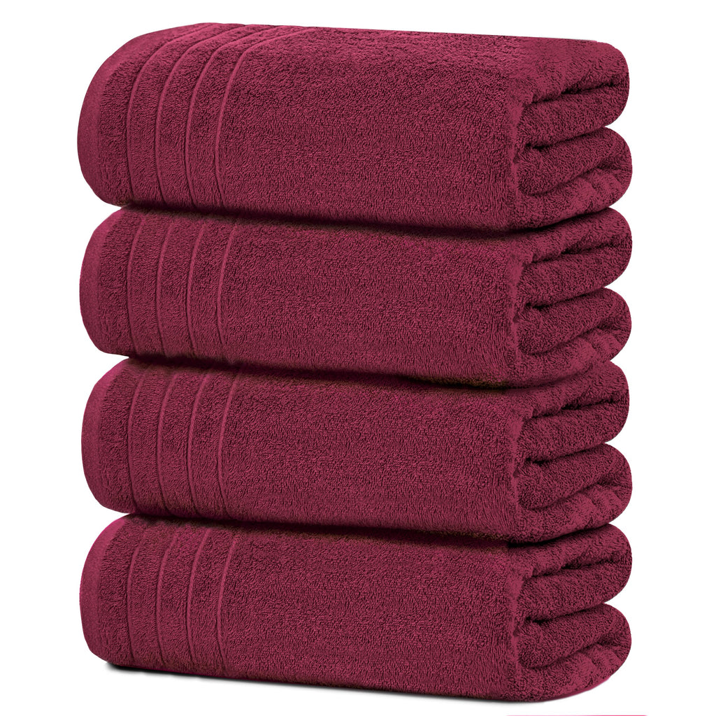 Tens Towels 4 Piece Extra Large Bath Towels 30 x 60 Inches, Dark Grey