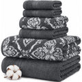 Modern Threads Capri 6-Piece Reversible Yarn Dyed Jacquard Towel Set - Bath Towels, Hand Towels, & Washcloths - Super Absorbent & Quick Dry - 100% Combed Cotton, Gold