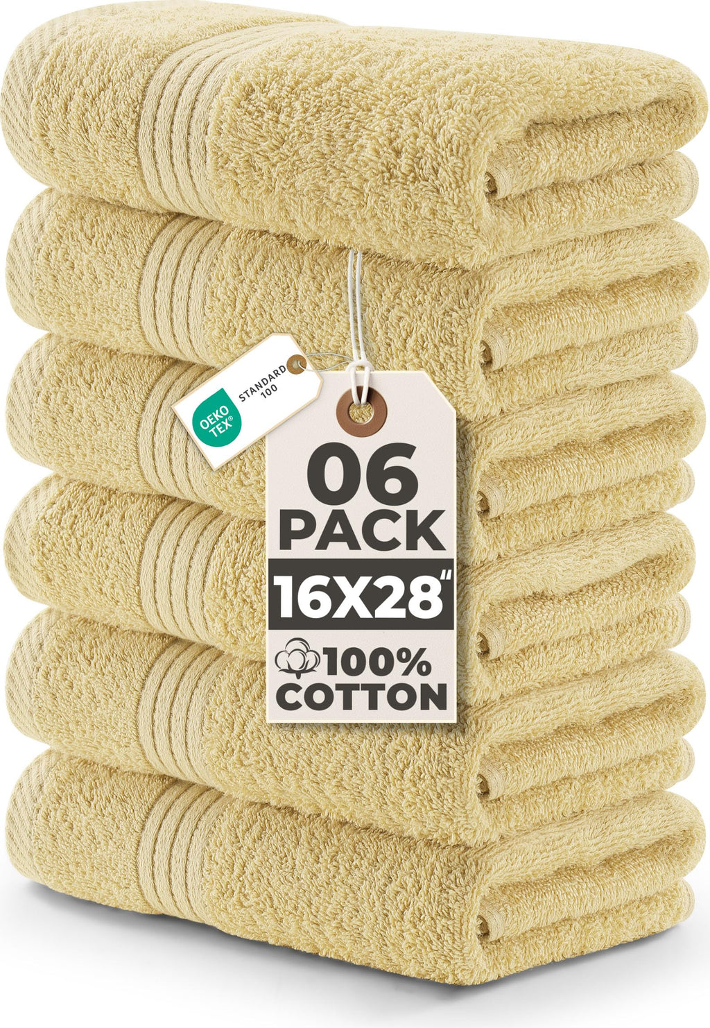 Utopia Towels 6 Piece Hand Towels Set, 16x28 in, 100% Cotton, Turquoise