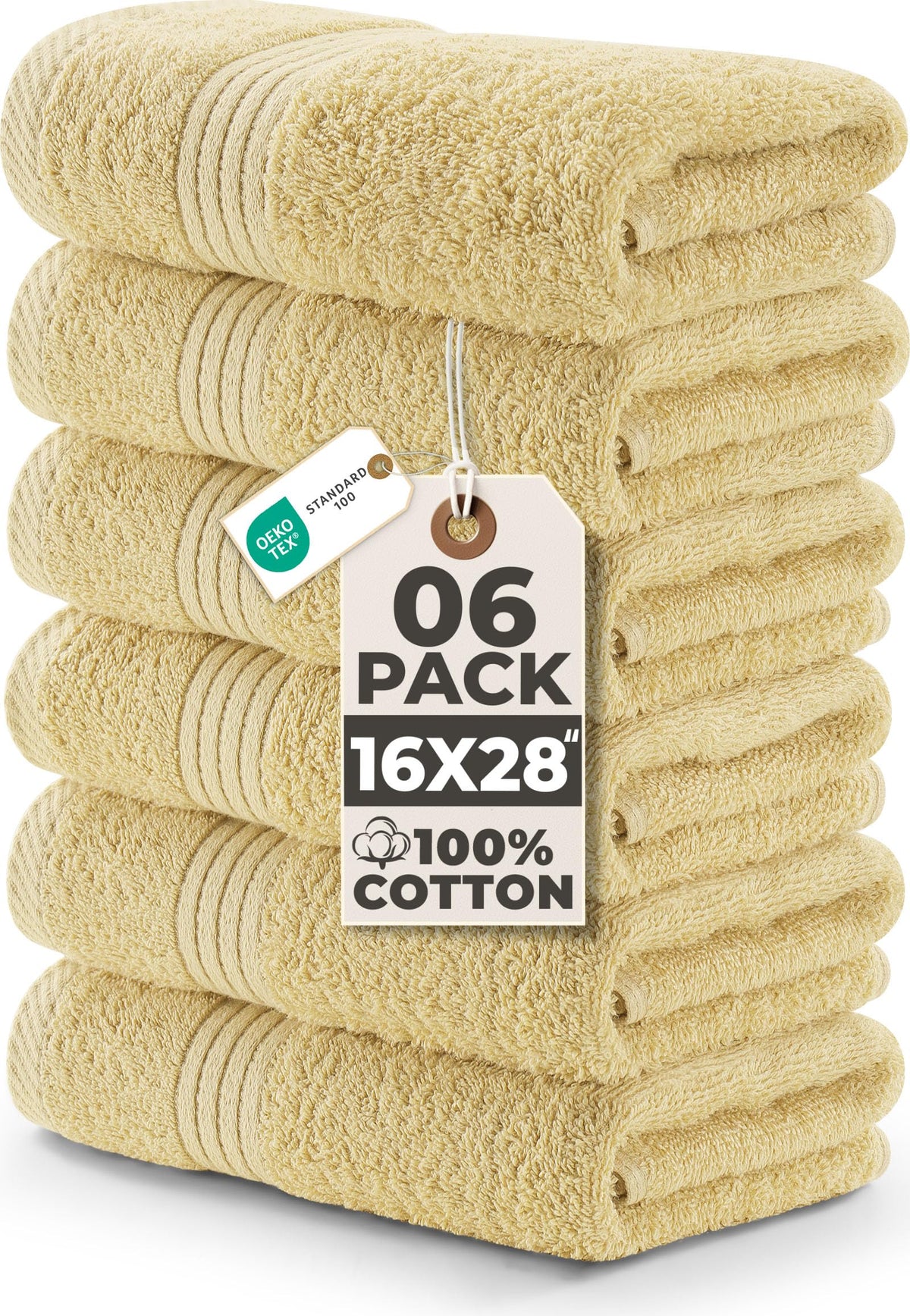 Utopia Towels 6 Piece Hand Towels Set, 16x28 in, 100% Cotton, Turquoise