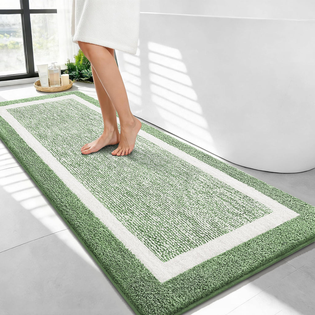 OLANLY Bathroom Rugs 36x24, Soft Absorbent Microfiber Bath Rugs, Grey
