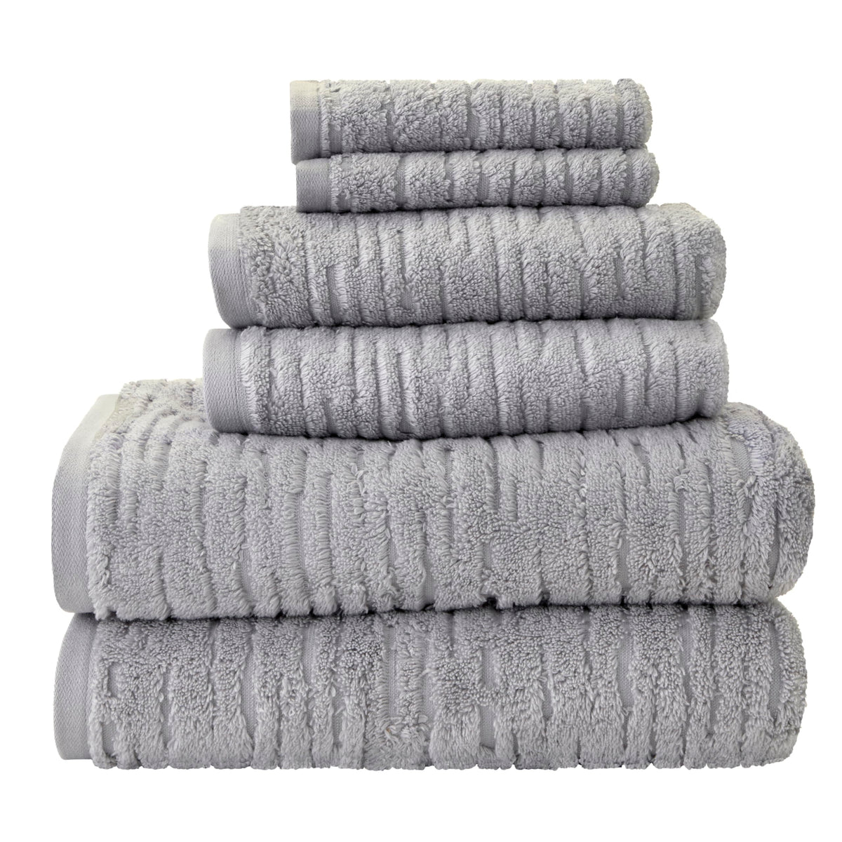 SKL Home CloudSoft Bath Towel Set, 6-Piece, 100% Cotton Luxury, Oatmeal